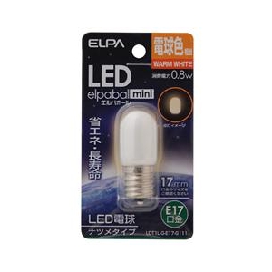 エルパ LED電球 E17口金 全光束35lm(0．8Wナツメタイプ相当) 電球色 1個入り elpaball mini LDT1L-G-E17-G111-イメージ1