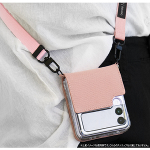 araree Galaxy Z Flip3 5G用ショルダーストラップ付CANVAS DIARY PINK AR22065GZFP3PK-イメージ13
