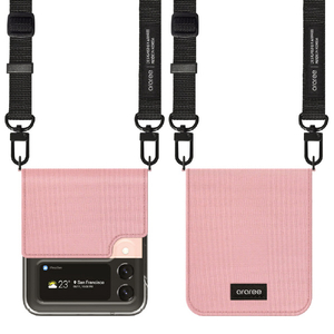 araree Galaxy Z Flip3 5G用ショルダーストラップ付CANVAS DIARY PINK AR22065GZFP3PK-イメージ2