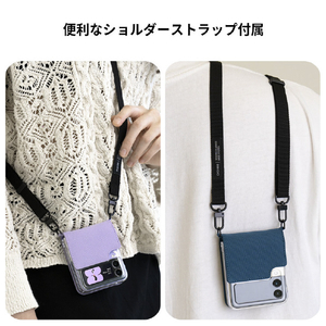 araree Galaxy Z Flip3 5G用ショルダーストラップ付CANVAS DIARY PINK AR22065GZFP3PK-イメージ5