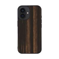 Man & Wood iPhone 16用MagSafe対応天然木ケース Ebony I27065I16