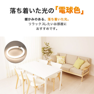 エコデバイス 40形 丸形蛍光管 電球色 1本入り アースシリーズ ホワイト EFCL40LED-ES/28W-イメージ4
