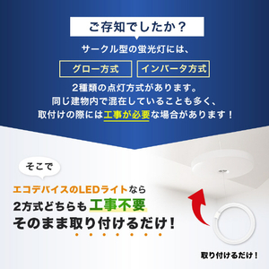 エコデバイス 40形 丸形蛍光管 電球色 1本入り アースシリーズ ホワイト EFCL40LED-ES/28W-イメージ9