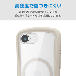 エレコム iPhone 17e/16e用 Grippy ハイブリッドケース フレームカラー MAGKEEP ベージュ PM-A26SGRPFMBE-イメージ6