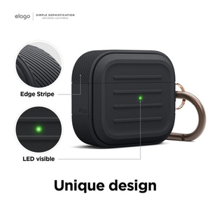 elago AirPods 3用シリコンケース ブラック EL_AP3CSTPAO_BK-イメージ2