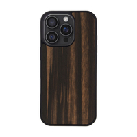 Man & Wood iPhone 16 Pro用MagSafe対応天然木ケース Ebony I27066I16PR