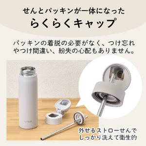 タイガー 真空断熱ボトル(0.75L) グレイッシュパープル MTS-W075VG-イメージ6