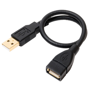 ミヨシ フレキシブルUSB延長ケーブル(30cm) ブラック USB-EX23BK-イメージ1