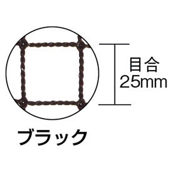 トラスコ中山 TRUSCO 多目的ネット 目合25mm 幅3.6m×長5.4m ブラック FC953HH-4779631 mm
