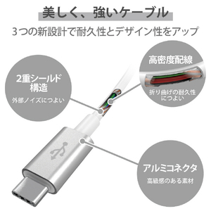 エレコム USB2．0ケーブル(C-C、USB PD対応、耐久仕様) 2．0m シルバー MPA-CCPS20PNSV-イメージ6
