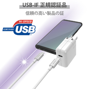 エレコム USB2．0ケーブル(C-C、USB PD対応、耐久仕様) 2．0m シルバー MPA-CCPS20PNSV-イメージ7