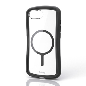 エレコム iPhone 17e/16e用 Grippy ハイブリッドケース フレームカラー MAGKEEP ブラック PM-A26SGRPFMBK-イメージ1