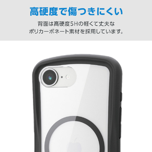 エレコム iPhone 17e/16e用 Grippy ハイブリッドケース フレームカラー MAGKEEP ブラック PM-A26SGRPFMBK-イメージ6