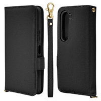 ラスタバナナ arrows Alpha(F-51F)用ハンドストラップ付き手帳型ケース ブラック 8843FAABHSBK