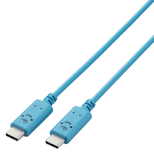 エレコム しろちゃんUSB Type-C(TM)ケーブル 1．0m ベイビー(ブルー×ブラック) MPA-CCF10BUF-イメージ1