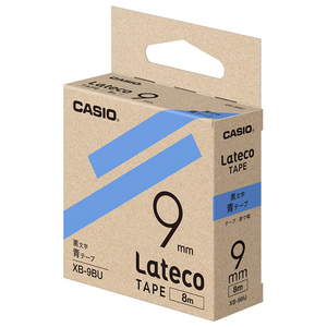 カシオ Lateco専用テープ(黒文字/9mm幅) 青テープ XB-9BU カシオ Lateco専用テープ(黒文字/9mm幅) 青テープ XB-9BU