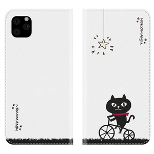 abbi FRIENDS iPhone 11 Pro用ネコマンジュウ手帳型ケース サイクリング ABF17068I58R-イメージ1