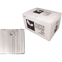 尚美堂 ペーパーストロー 白 裸 6×210mm (200本入) FCL6343-057293001