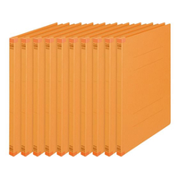 プラス フラットファイル 樹脂とじ具 A4-S オレンジ 10冊 FCF476T-NO.021S/79-430