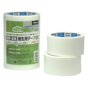 ニトムズ 建材・塗装養生用テープ(白) 50×25 (3巻入) FC527FX-7930216-イメージ1