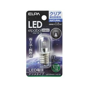 エルパ LED電球 E17口金 全光束40lm(0．8Wナツメタイプ相当) クリア昼白色 1個入り elpaball mini LDT1CN-G-E17-G115-イメージ1