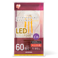 アイリスオーヤマ LEDフィラメント電球 E26口金 全光束810lm(7．0W一般電球タイプ) キャンドル色相当 LDA7C-G-FC