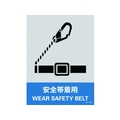 日本緑十字社 緑十字/ステッカー標識 安全帯着用 160×120mm 5枚組 PET 安全帯着用粘着シール1601200.14 FC444GE-8148442