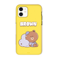 LINE FRIENDS iPhone 12/iPhone 12 Pro用Dreamy Night カラーソフトケース [公式ライセンス品] BROWN KCE-CSB071