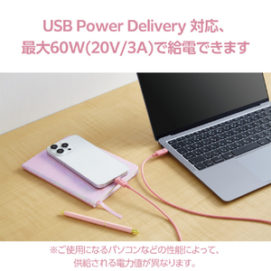 エレコム しろちゃんUSB Type-C(TM)ケーブル 1．0m トキメキ(ピンク×ブラック) MPA-CCF10PNF-イメージ4