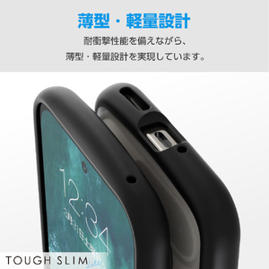 エレコム Google Pixel 9/9 Pro用TOUGH SLIM LITE フレームカラー ストラップホールシート付 ブラック PM-P242TSLFCBK-イメージ7