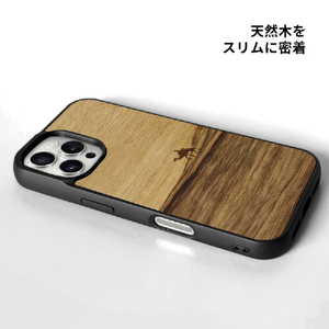 Man & Wood iPhone 16 Pro用MagSafe対応天然木ケース Terra I27070I16PR-イメージ4
