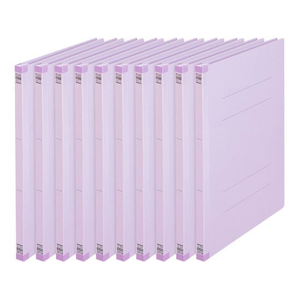 プラス フラットファイル 樹脂とじ具 A4-S バイオレット 10冊 FCF478T-NO.021S/79-432-イメージ1