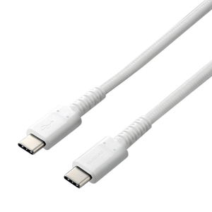 エレコム USB2．0ケーブル(C-C、USB PD対応、高耐久) 0．3m ホワイト MPA-CCS03PNWH-イメージ1