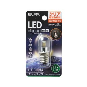 エルパ LED電球 E17口金 全光束35lm(0．8Wナツメタイプ相当) クリア電球色 1個入り elpaball mini LDT1CL-G-E17-G116-イメージ1