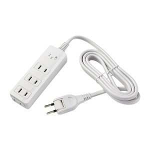 エルパ コード付きアラームタップ4個口2m ホワイト WB-A42(W)-イメージ2