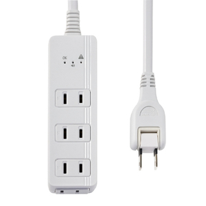 エルパ コード付きアラームタップ4個口2m ホワイト WB-A42(W)-イメージ3