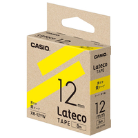 カシオ Lateco専用テープ(黒文字/12mm幅) 黄テープ XB-12YW