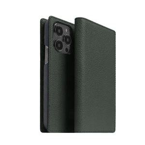 ABBI SIGNATURE iPhone 14 Pro用INTAGE イタリアンレザーダイアリーケース グリーン ABS24071I14PGR-イメージ1