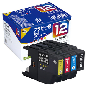 JIT ブラザー(brother) LC12-4PK対応 ジットリサイクルインクカートリッジ 4色パック JIT-B124P-イメージ1