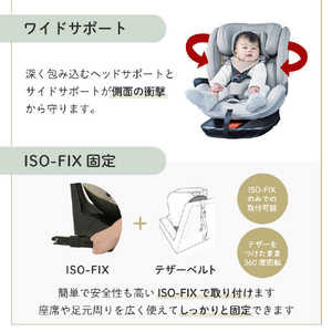 シンセーインターナショナル BBチャイルドシート ISOFIX回転式(新生児～・身長40～150cm) リッチブラック BBﾁﾔｲﾙﾄﾞｶｲﾃﾝｼｷBK-イメージ11
