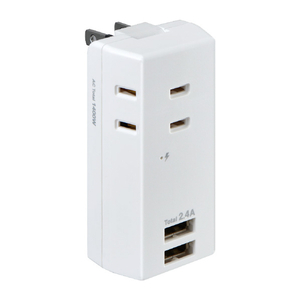 エルパ タップ 雷ガード 収納プラグ AC3個口 USB2.4A2個口 UA-322SB エルパ タップ 雷ガード 収納プラグ AC3個口 USB2.4A2個口 UA-322SB