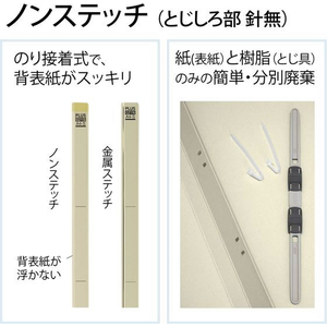 プラス フラットファイル 樹脂とじ具 10冊A4-S アイボリー FCF479T-NO.021S/79-433-イメージ7