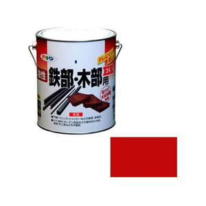 アサヒペン 油性鉄部木部用EX 1.6L 赤 FC658NV-イメージ1