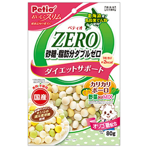 ペティオ おいしくスリム 砂糖・脂肪分ダブルゼロ カリカリボーロ 野菜入りミックス 80g ｵｲｼｸｽﾘﾑWｾﾞﾛﾎﾞ-ﾛﾔｻｲﾐﾂｸｽ80G-イメージ1