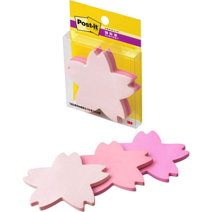 3M ポスト・イット シルエットノート 強粘着 サクラ 66×69mm 3色 3冊 FCF983T-SSS-CHU-イメージ2