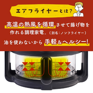 サンコー 揚げ物も煮込みもできるエアフライヤー フライ2バディ ブラック ARFR25HBK-イメージ3