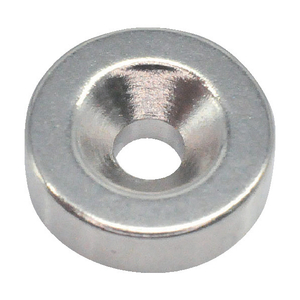 トラスコ ネオジム丸形磁石　皿ねじ穴付　外径９ｍｍ×３ｍｍ　Ｍ２　１個入 TRUSCO　ネオジム磁石（丸形皿ねじ穴付） T09R03-M2-イメージ1