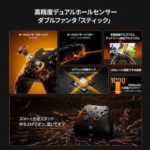 BIGBIGWON 任天堂Switch & Windows10/11&iOS、Android対応 無線/有線ゲームコントローラー ブラック GALEHALLCOMBOBLACK-イメージ4