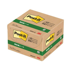 3M ポスト・イット ノート 再生紙 75×75mm パステル 4色 40冊 F921768-6544-K-イメージ3