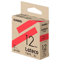 カシオ Lateco専用テープ(黒文字/12mm幅) 赤テープ XB-12RD